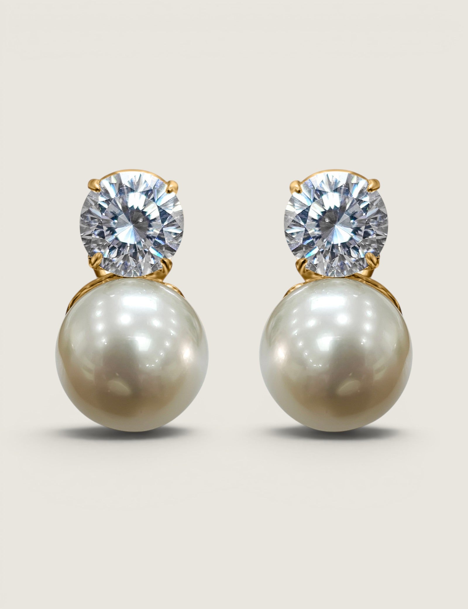 12MM PEARL WITH 2CT ROUND STONE - EF1212W/PRL/CZ