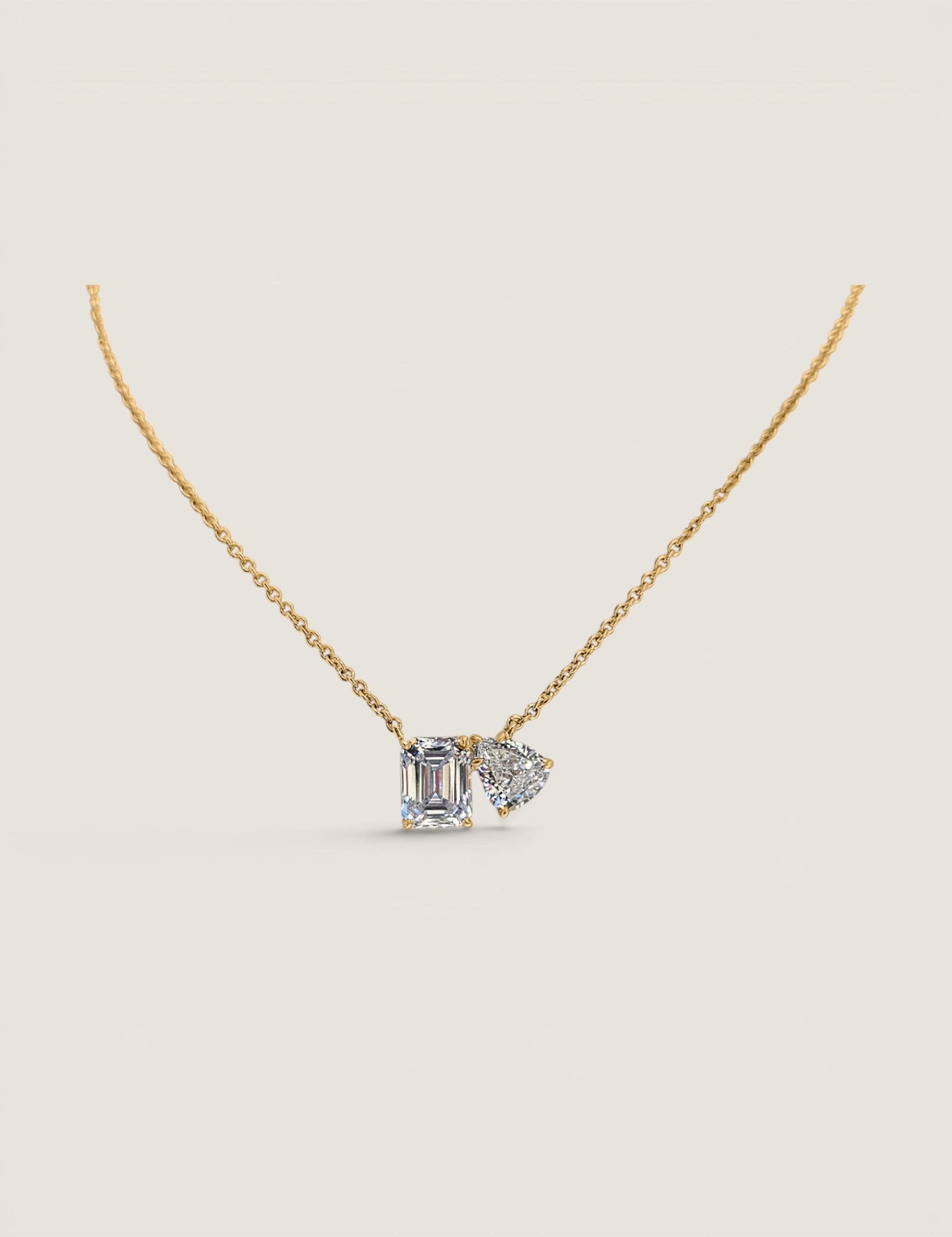 Toi et Moi Pear and Emerald-Cut Pendant Necklace (2.75 TCW)