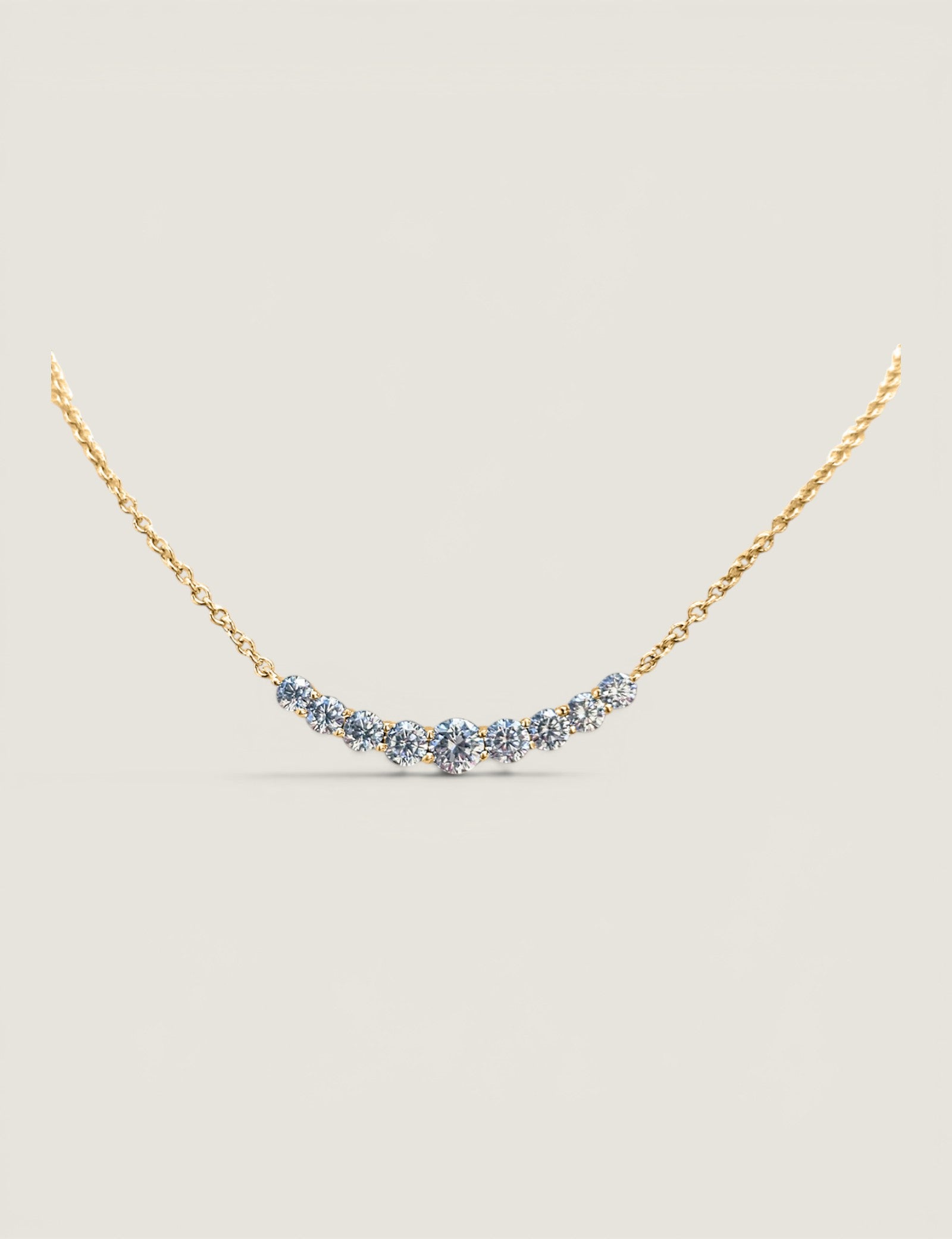 Graduated 9 Stone Pendant Necklace