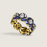 Marquise and Round Lab Sapphire Band (8.8 TCW)