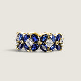 Marquise and Round Lab Sapphire Band (8.8 TCW)