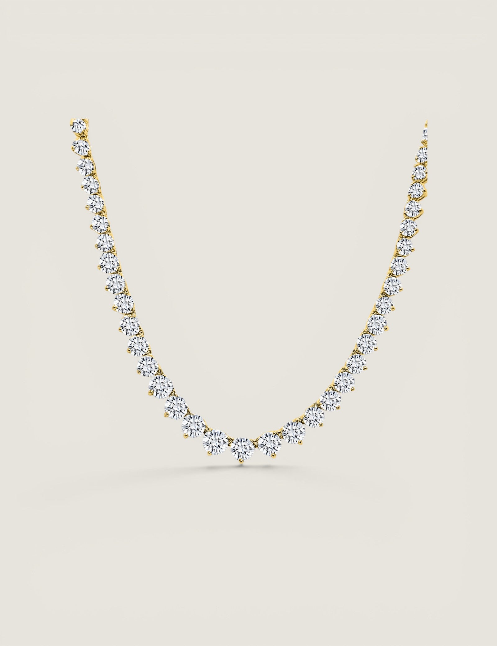 Round Graduated Tennis Necklace (6-2.5mm)