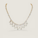 ALTERNATING ROUND STONE W/ PEARL DROPS - N94PL/CZ