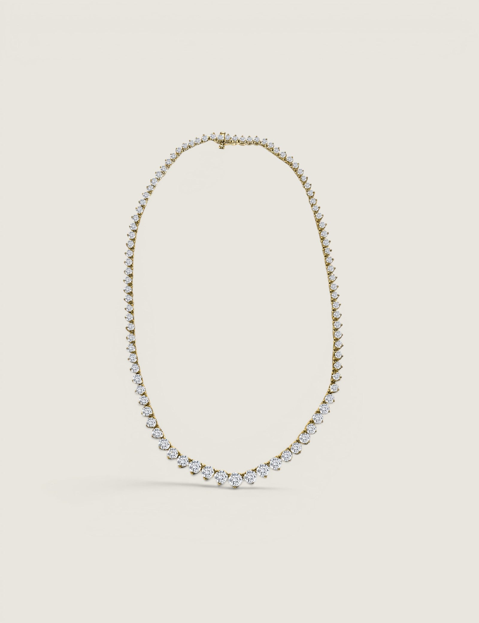 Round Graduated Tennis Necklace (6-2.5mm)