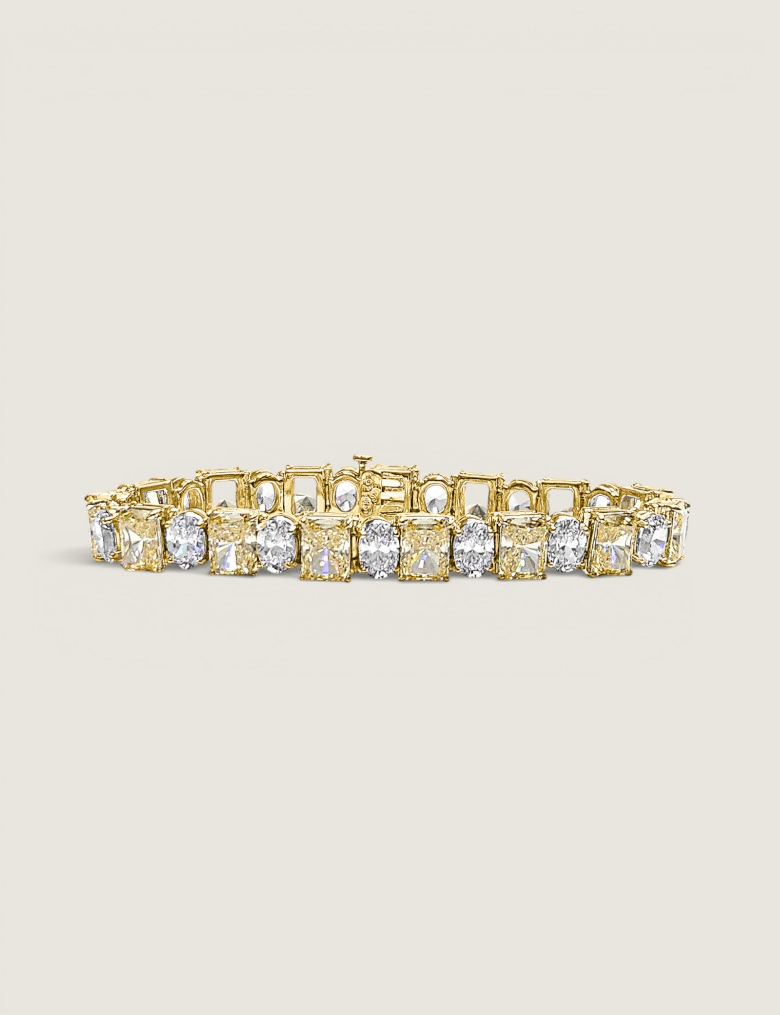 Canary Radiant-Cut & Clear Oval Alternating Bracelet