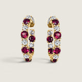 Ruby Radiance Oblong Hoop Earrings (4.5 TCW)