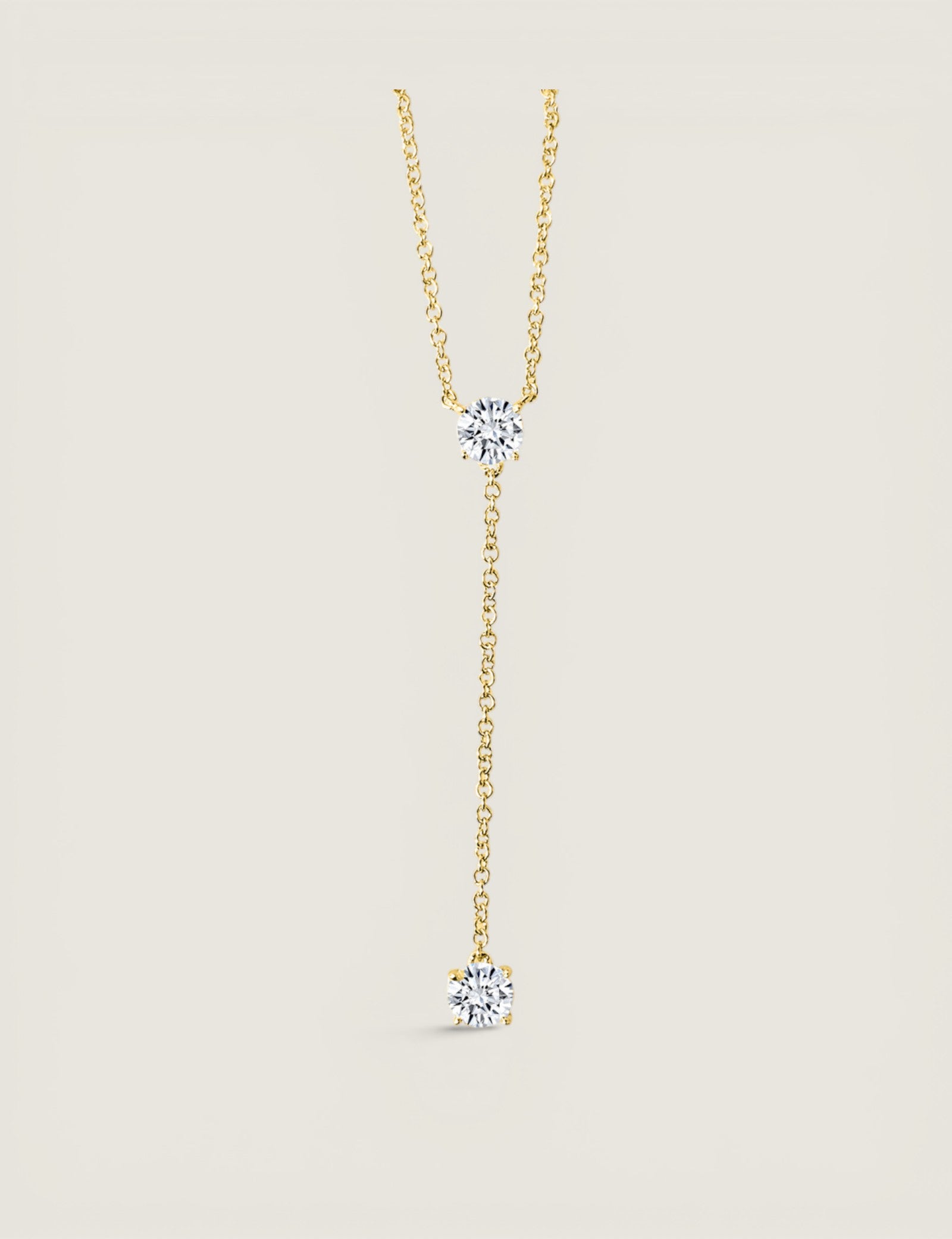Lariat Style 2 stone Chain Pendant (2 TCW)