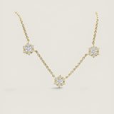 Three Flower Pendant Necklace
