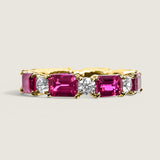 Alternating Emerald-cut Ruby and Round Eternity Band(3.15 TCW)