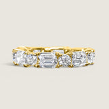 Alternating Emerald-cut and Round Eternity Band(3.15 TCW)