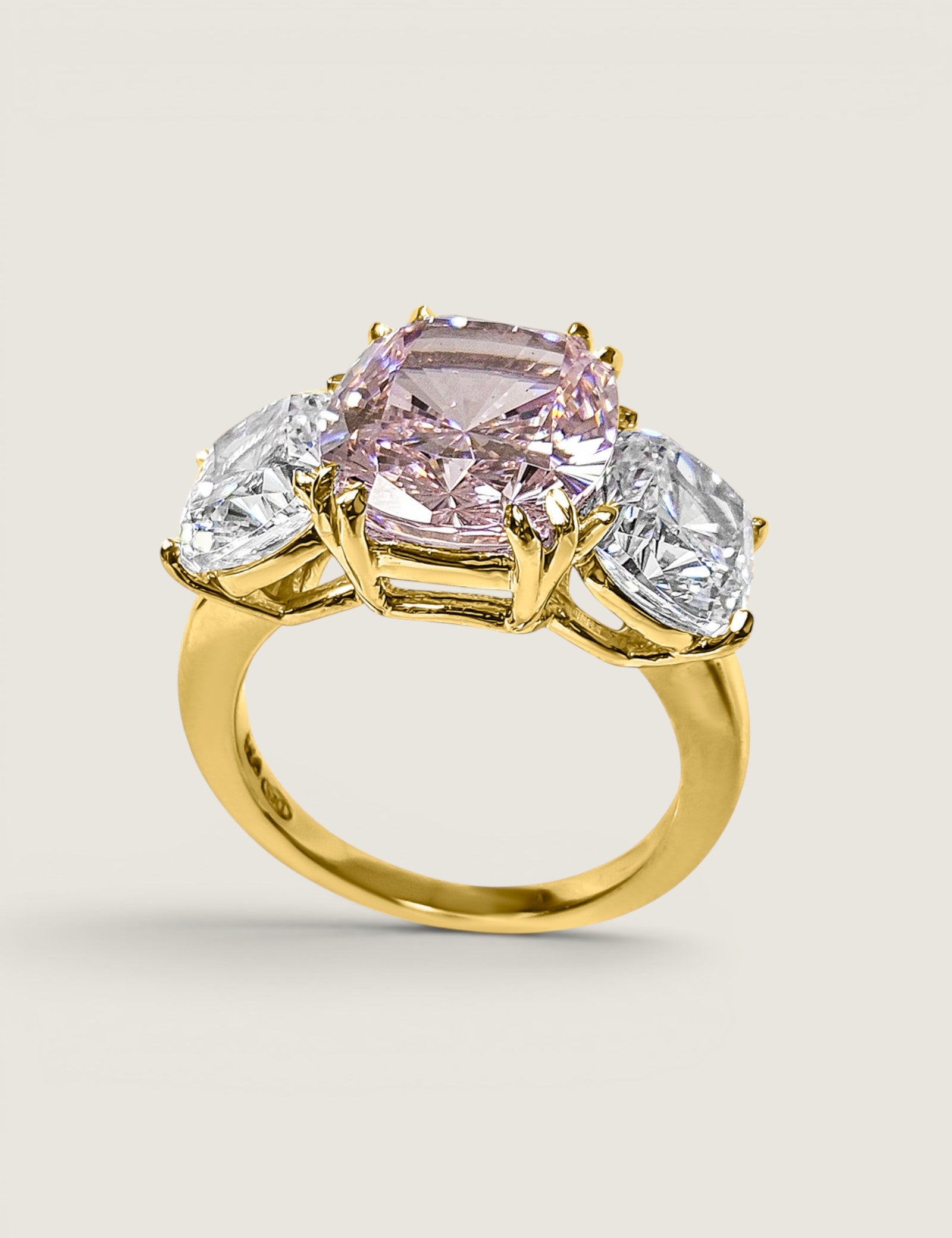 Pink Lumière Cushion Ring (5 Carat Center
