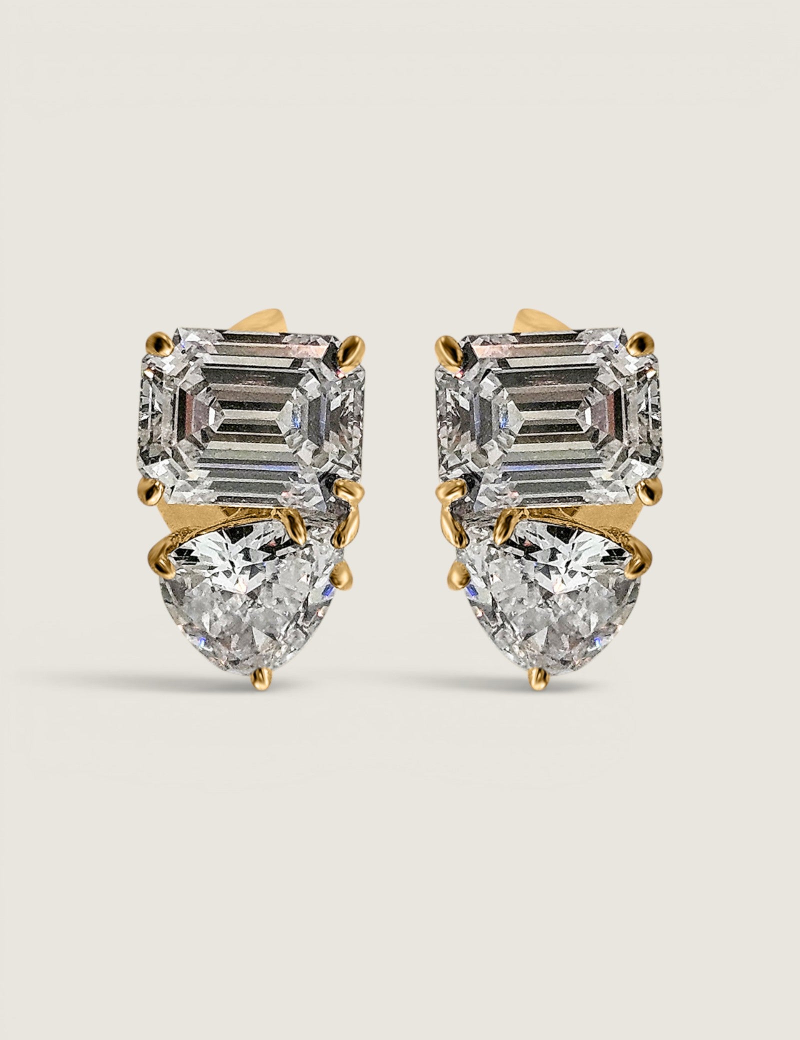 Toi et Moi Pear and Emerald-Cut Earrings (7.5 TCW)