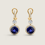 Sapphire Round Drop Earrings (10.25TCW)