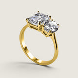 Toi et Moi 1.5 CT Oval & 2.5CT Emerald Cut Ring (4 TCW)