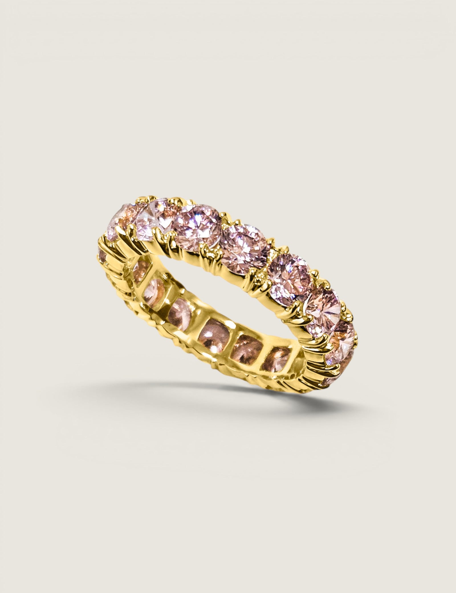 Round Pink CZ Brilliant Eternity Band (4.5 TCW)