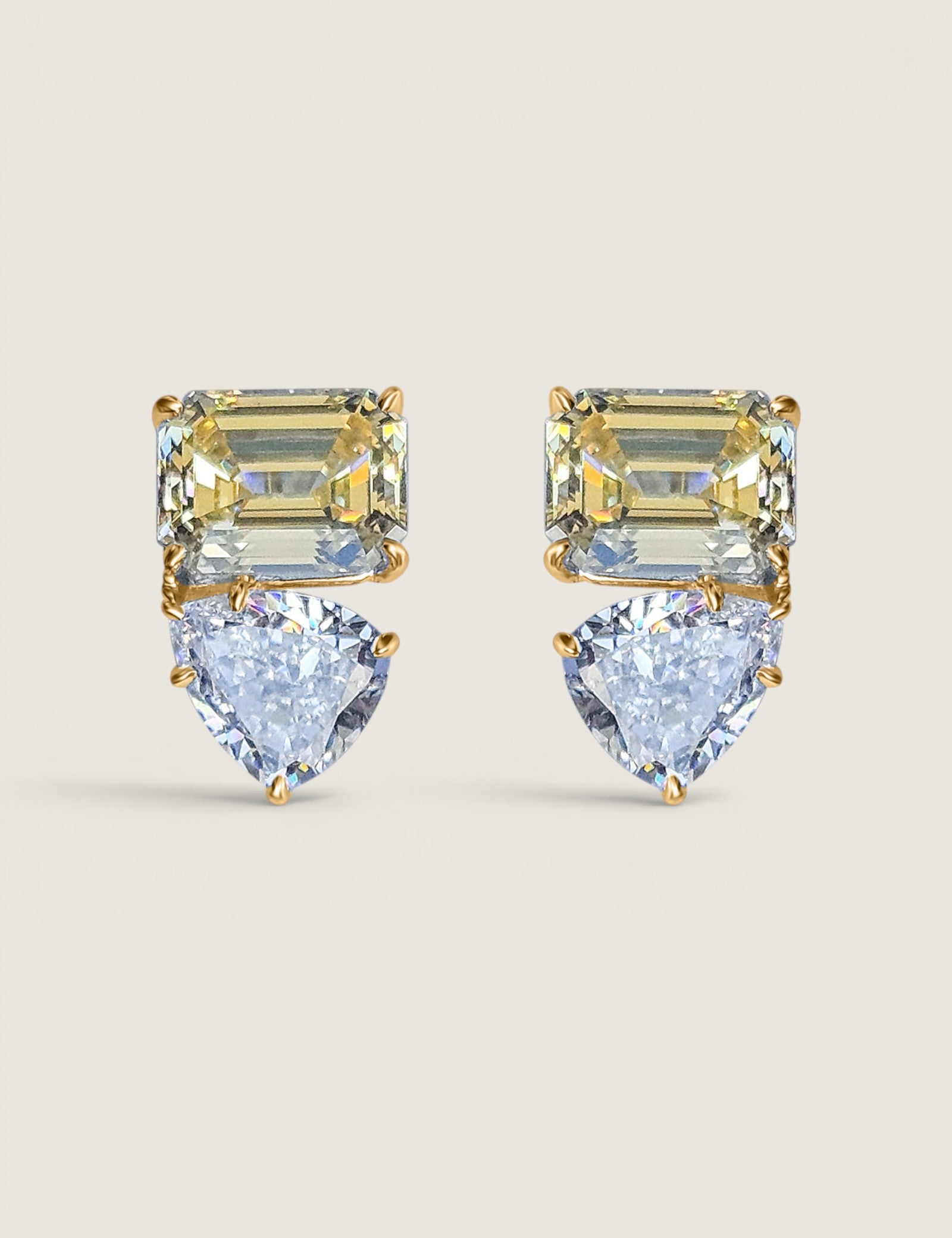Toi et Moi Pear and Canary Emerald-Cut Earrings (5.5 TCW)