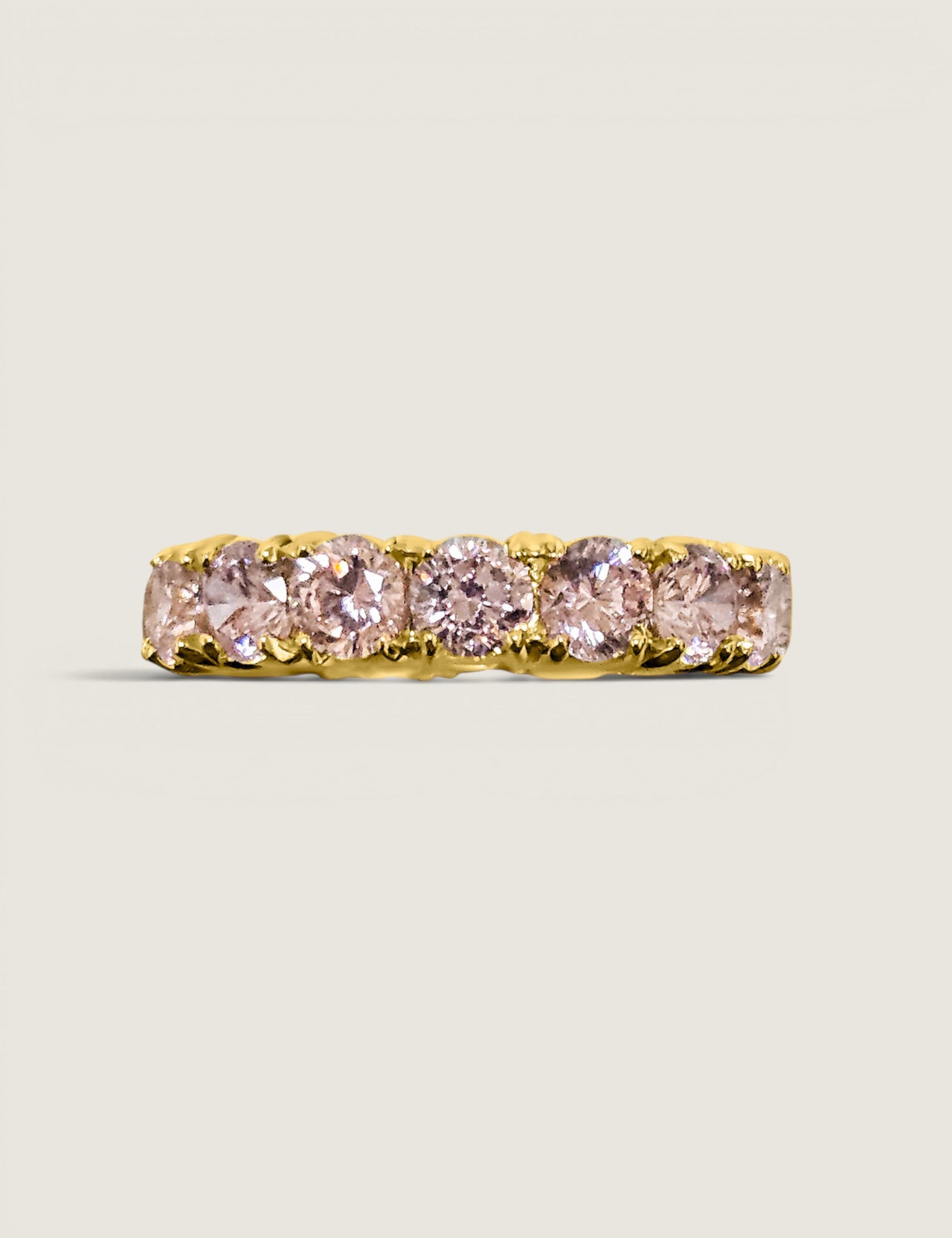 Round Pink CZ Brilliant Eternity Band (4.5 TCW)