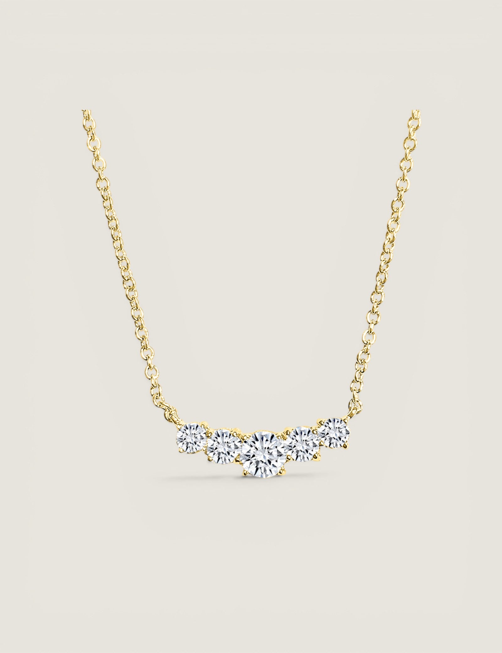 Graduated 5 Stone Pendant Necklace