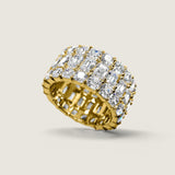 Emerald and Asscher cut Wedding Band (11.8 TCW)