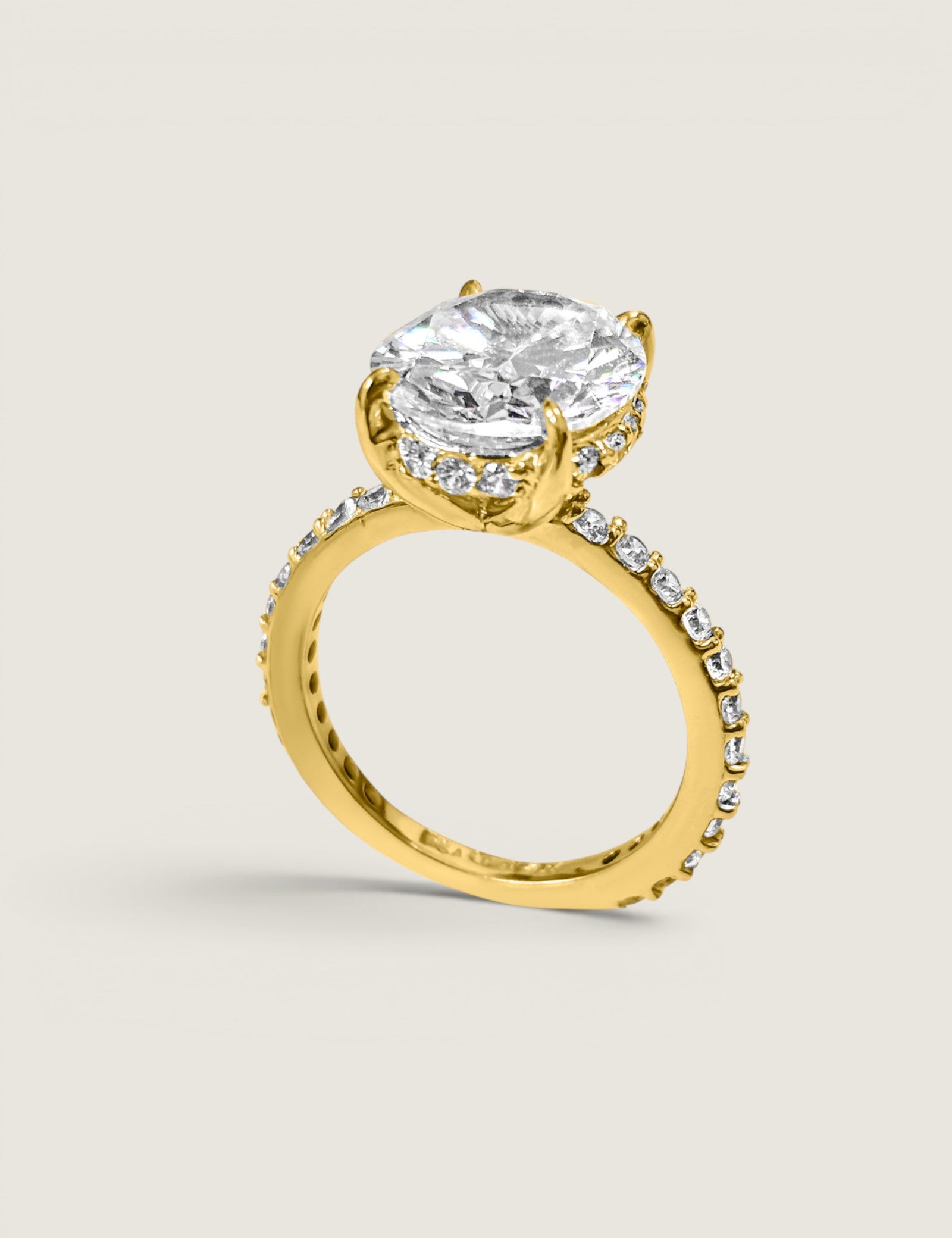 Oval Ring with Drop Halo Setting (5.25 TCW)