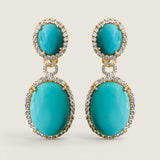 CABACHON PAVE SET DROP EARRING - EF1313/TURQ/CZ