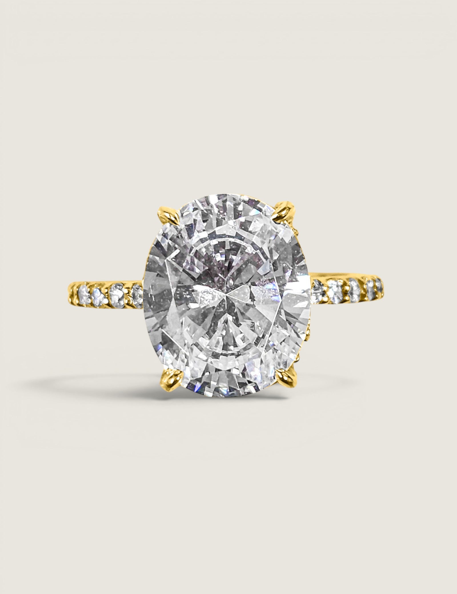 Oval Ring with Drop Halo Setting (5.25 TCW)