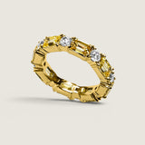 Alternating Canary Emerald-cut and Round Eternity Band(3.15 TCW)