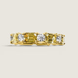 Alternating Canary Emerald-cut and Round Eternity Band(3.15 TCW)