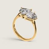 Toi et Moi Heart and Pear-Cut Ring (2.5 TCW)