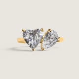 Toi et Moi Heart and Pear-Cut Ring (2.5 TCW)