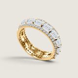 Pave Set Emerald Cut Band - F1571-CZ-14K
