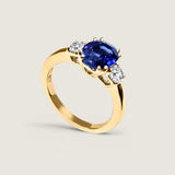 9x7 Oval(2CT) with 2 Round cz (.16ct)-F1500-SAP-CZ-14KT