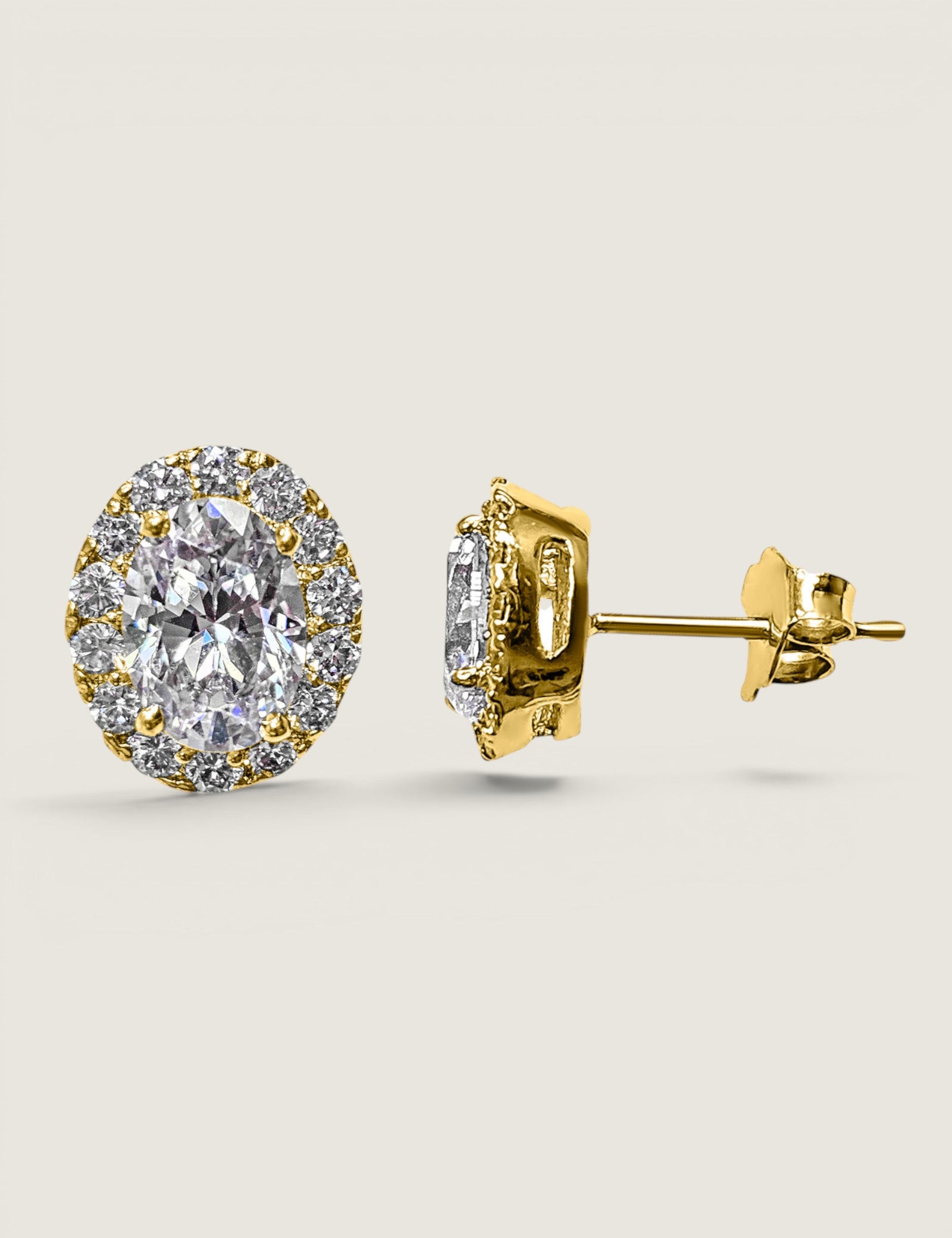 Pavé Oval Stud Earrings | Modern Diamond