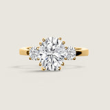 9x7 Oval(2CT) with 2 Round cz (.16ct)-F1500-CZ-14KT