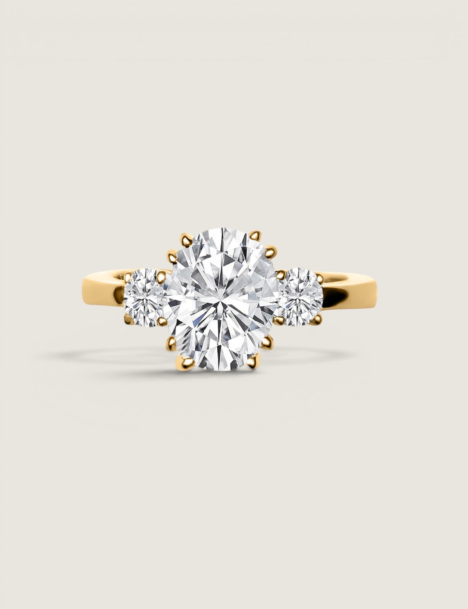 9x7 Oval(2CT) with 2 Round cz (.16ct)-F1500-CZ-14KT