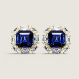 12ct Sapphire Cushion Cut Earring (24 TCW)