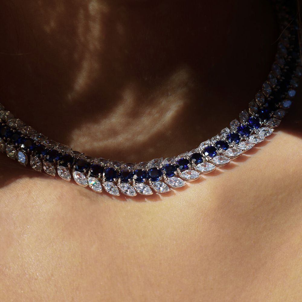 Deep sapphire blue gemstones