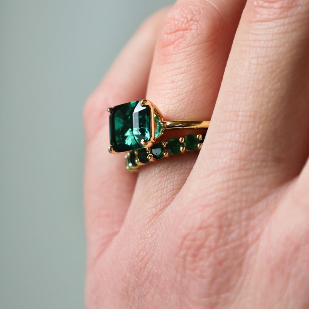 Rich emerald green gemstones